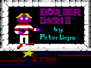 Boulder Dash II title screen for ZX Spectrum
